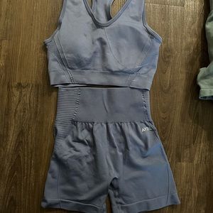 Blue AYBL Sports Bra and Shorts Set